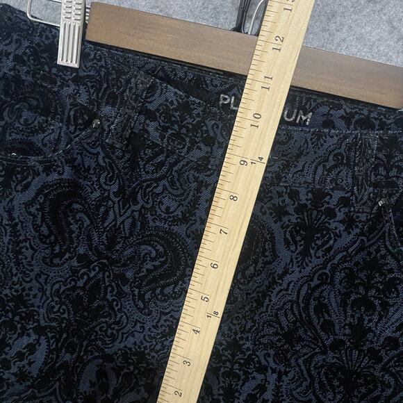 Chicos Paisley Jeans Womens Sz 1 US 8 Black Velvet Textured Stretch Party‎ - Picture 10 of 10